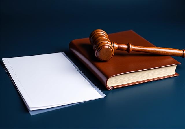 A legal gavel resting on a stack of corporate documents